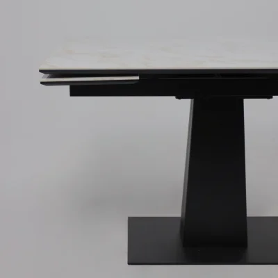 Стол AV 2119, МДФ+керамика, раздвижной 1200 (1800)*800 белый, глянцевый CARLA LARKIN /черный_11