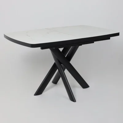 Стол LEONEL-130, раздвижной 130(165)х85, Кварцит-HPL/Черный_7