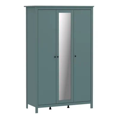 Шкаф САГА 132х64,6х215,5, темно-бирюзовый (3 двери+1 зеркало) (2.08.01.040.6 RU) фотография