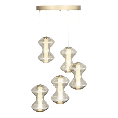 Светильник подвесной ST-Luce золото/коньячный LED 1*28W 3000K SPINE_3