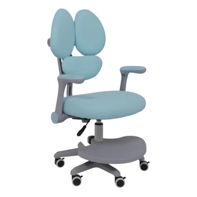 Кресло поворотное LEO, ткань, голубой фотография