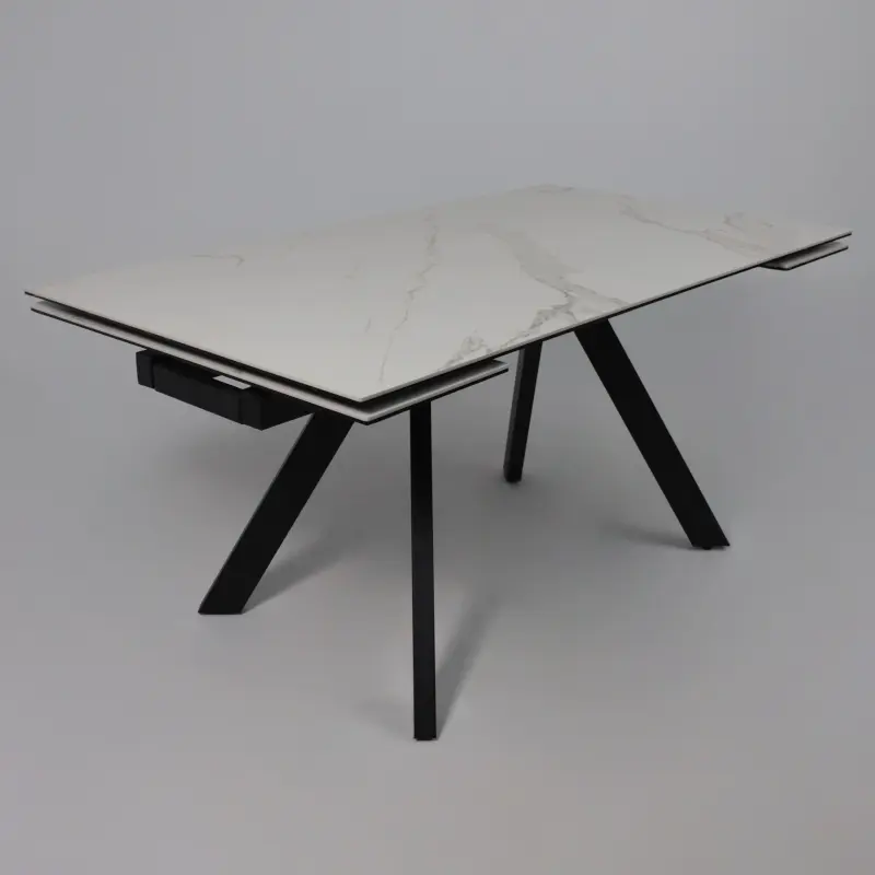 Стол МОНАКО NEW,керамика 0 кат. 1600(2240)*900, Камень белый Greys White/Черный матовый_preview_13