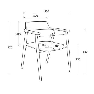 Стул САМУРАЙ, дуб натуральный/покрытие терра_16