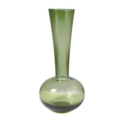 Ваза стеклянная FLORA, зеленый, 8*32см фотография