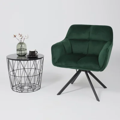 Кресло VIRGINIA, поворотное, темно-зеленый велюр HCJ-19/черный_3