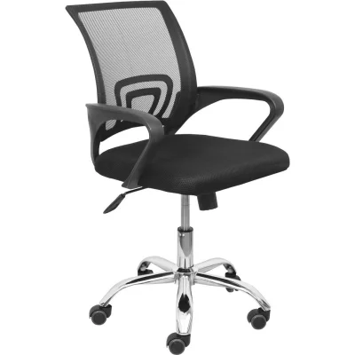 Кресло рабочее, поворотное RICCI NEW,696, ткань/сетка, черный+черный фотография