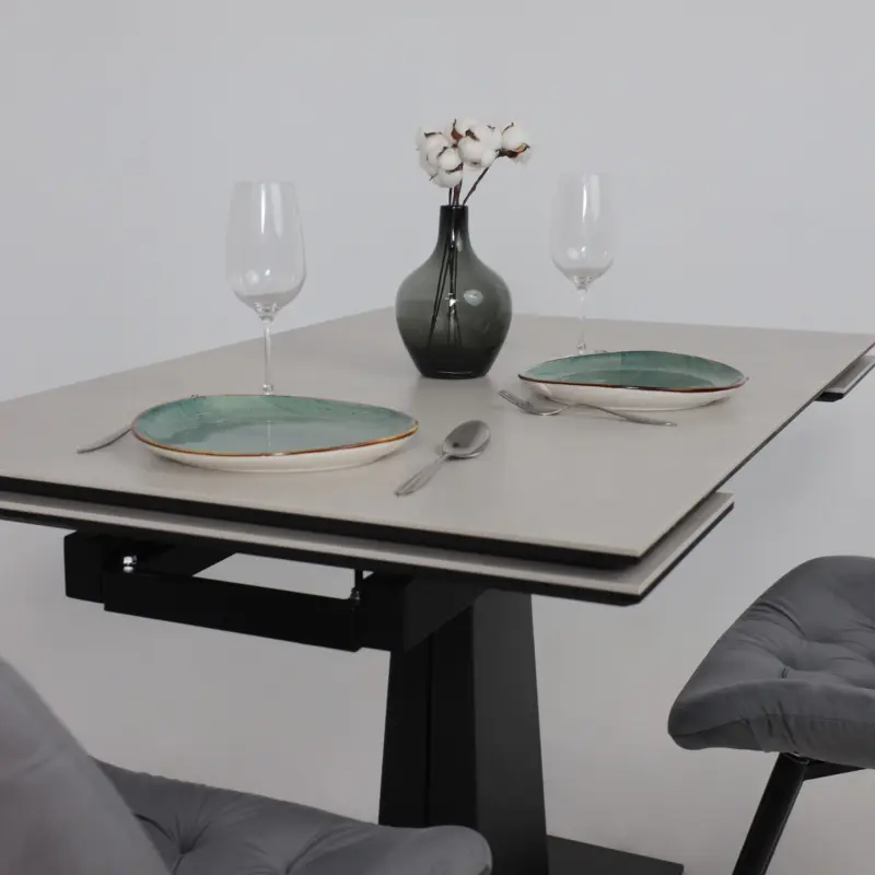 Стол AV 2119, МДФ+керамика, раздвижной 1200 (1800)*800 серый, матовый CARMEN LIDHT GREY/черный_preview_6