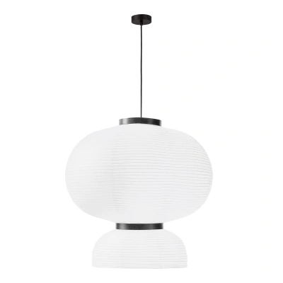 Светильник подвесной черный/белый D450*H480mm E27 2*60W LYKKE фотография