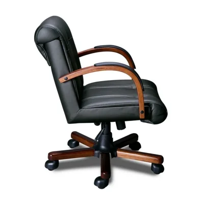 Кресло PARIS В Laguna (орех темный) экокожа (черная), мультиблок_2