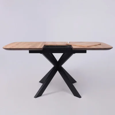 СТОЛЕШНИЦА раздвижная ВЕЙВ + ПОДСТОЛЬЕ КСЕ/Р-80 дуб натуральный/черный  (1200(1600)/800/750)_19