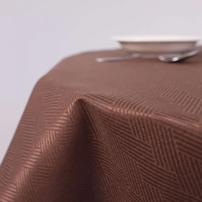 Скатерть, 220*145см, полоска-косичка 2598, коричневый 09-0902_3