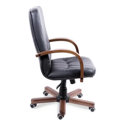 Кресло Менеджер экстра (орех темный) кожа (черная) мультиблок_3