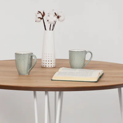 СТОЛЕШНИЦА ИБУ дуб натуральный  + ПОДСТОЛЬЕ КС-12 белый (d1000/750)_9