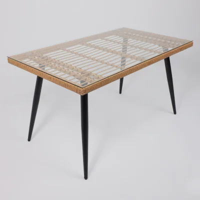 Стол садовый BERGAMO,1400*800*750, сталь-черная/ стекло 5мм_13