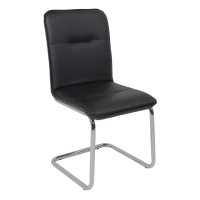Стул Вена, черная экокожа/хром фотография