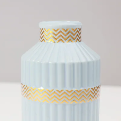 Ваза керамическая POLO, голубой, 5*9*19.5см_4