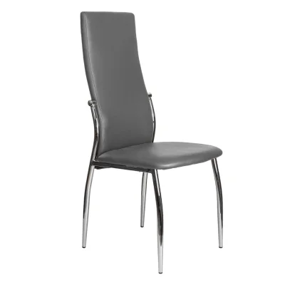 Стул DENVER, экокожа, серый PU 611/хром фотография