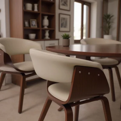 Кресло барное MODY, экокожа, кремовый/орех_9