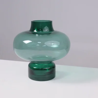 Ваза стеклянная ROUND 2, зеленый, 15*25см_4