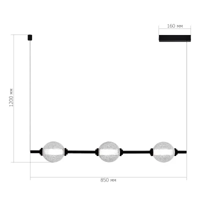 Светильник подвесной ST-Luce Черный/Прозрачное кракелированное стекло LED 3*8,5W 3000K PEEK_5