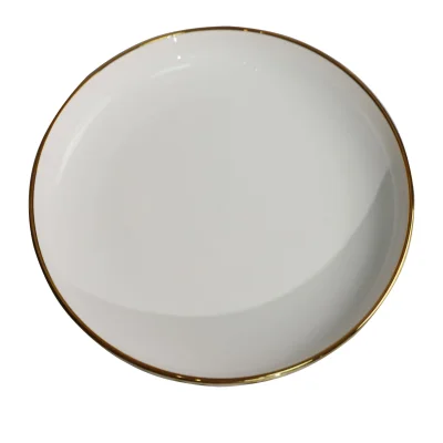 Тарелка MOONSHINE, керамика, темно-зеленый+золото, 26*3,8см фотография