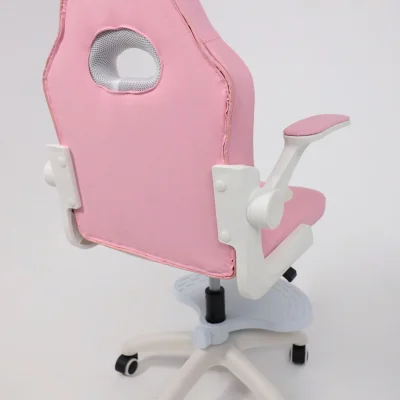 Кресло рабочее, поворотное JASMINE, white, розовый, ECONOM_21