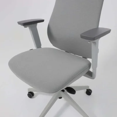 Кресло поворотное VORTEX, серая ткань/белый полиамид, коллекция AKSPRIME_22