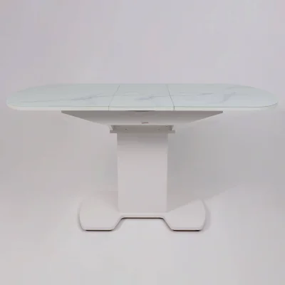 Стол КОРСИКА, фотопечать 1200(1515)*800, Мрамор белый 2/Белый матовый_23