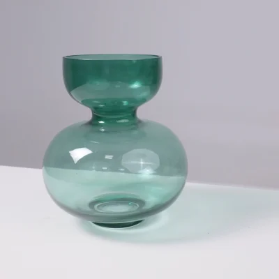 Ваза стеклянная ROUND 1, зеленый, 10*20см_4