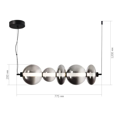 Светильник подвесной ST-Luce Черный/Дымчато-Серый LED 1*40W 3000K PERLINA_5