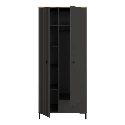 Н.м. "SAN GIMIGNANO" шкаф SZF2D1S, к.Антрацитовый+Дуб нокс/ф.Антрацитовый+Готика_3