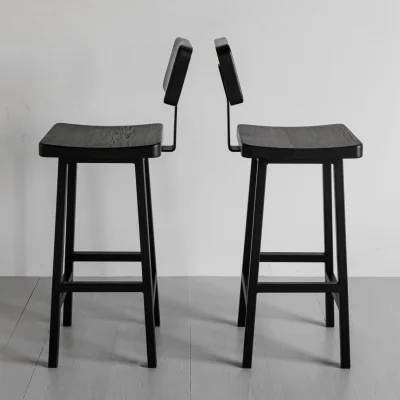 Стул полубарный со спинкой Лофт Halls-MS65 черный дуб_6