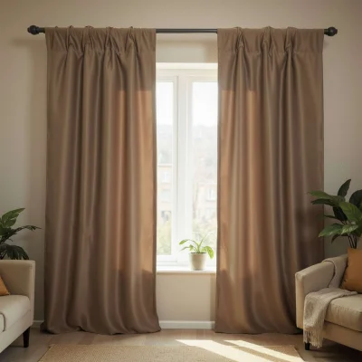 Штора "Блэкаут" 2х2,7м на универсальной ленте, цвет тёмно-бежевый (арт.SB 888-65)_2