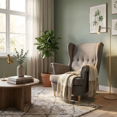 Кресло для отдыха Тойво Prince Taupe, бежевый (натуральные опоры) BY_2