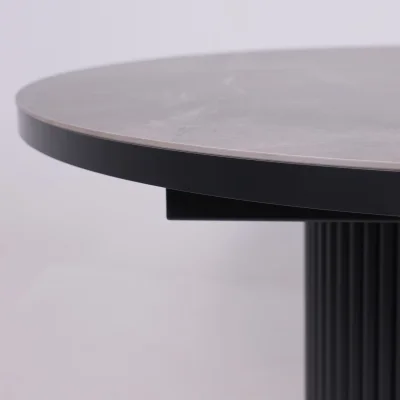 Стол ASKAR ROUND SLIDE-116, раздвижной круглый 116(156), BAYONA GREY PREMIUM CER/Черный_10