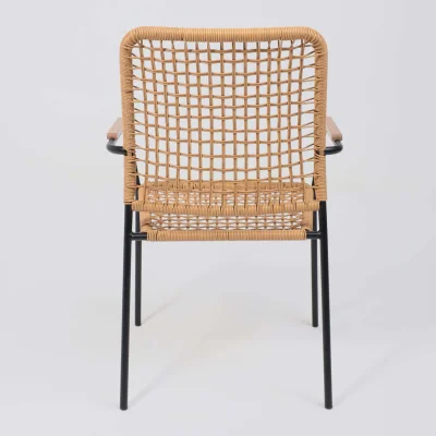 Кресло садовое BERGAMO, PE, иск.роттанг,черный+коричневый_12