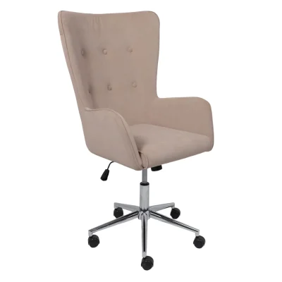 Кресло поворотное BELLA XL chrome, Kiton 714 Powder, велюр/пудровый фотография