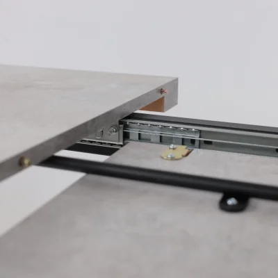 Стол LEON LUX RADIAL-160, раздвижной 160(205)х90, Серый сланец/Чёрный_14