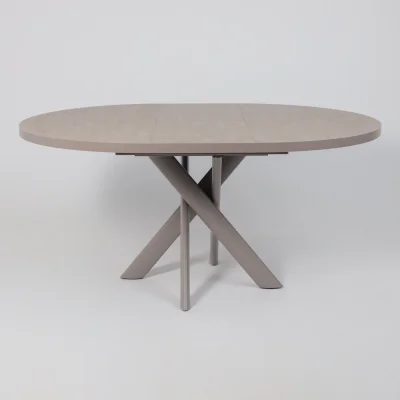Стол RONALDO-120, круглый раздвижной 120(160), БЕЖЕВЫЙ КАМЕНЬ-HPL/Капучино_17