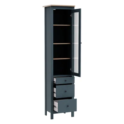 Шкаф с витриной САГА 50 МОРУ, темно-бирюзовый/ясень (2.08.16.240.16 RU)_3