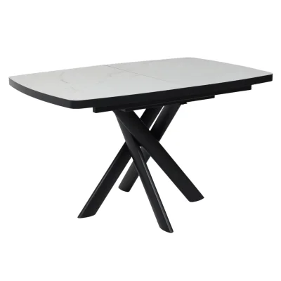 Стол LEONEL-130, раздвижной 130(165)х85, Кварцит-HPL/Черный фотография