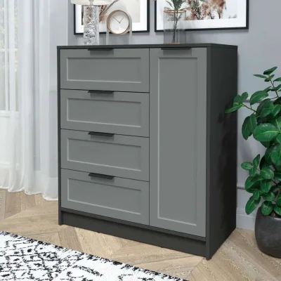 Тумба КОНЦЕПТ Тренд КТ-Т90, к.Антрацит/ф.Серый  (В1020хШ900хГ451мм)_4