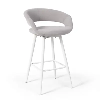 Стул барный BARNY-R 700, b20 SILVER LUX\белый фотография