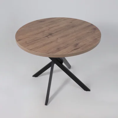 Стол РИГА, D950, Дуб Велингтон/Черный_6