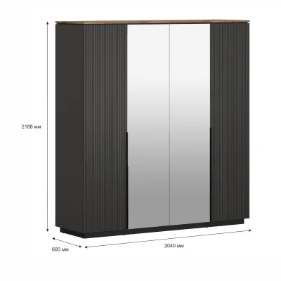 Н.м. "SAN GIMIGNANO" шкаф SZF4D, к.Антрацитовый+Дуб нокс/ф.Антрацитовый+Готика_5