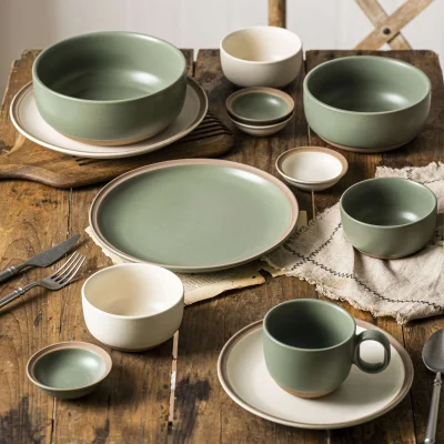 Миска-Боул SAND EDGE, керамика, оливковый, d20.2*8.3см_5