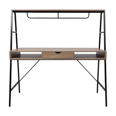 Стол письменный VECTOR, светлый дуб/черный металл, 1390*600*1400_6