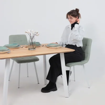 Стол МАЙОН, 120*80*74, дуб натуральный/белый (ПР-2 DSW (Т27) (02) КС-60)_8