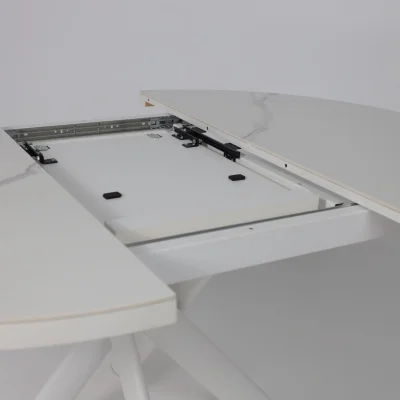 Стол RONALDO-120, круглый раздвижной 120(160), PATAGONOA BIANCO GLOSS PREMIUM CER/Белый_10