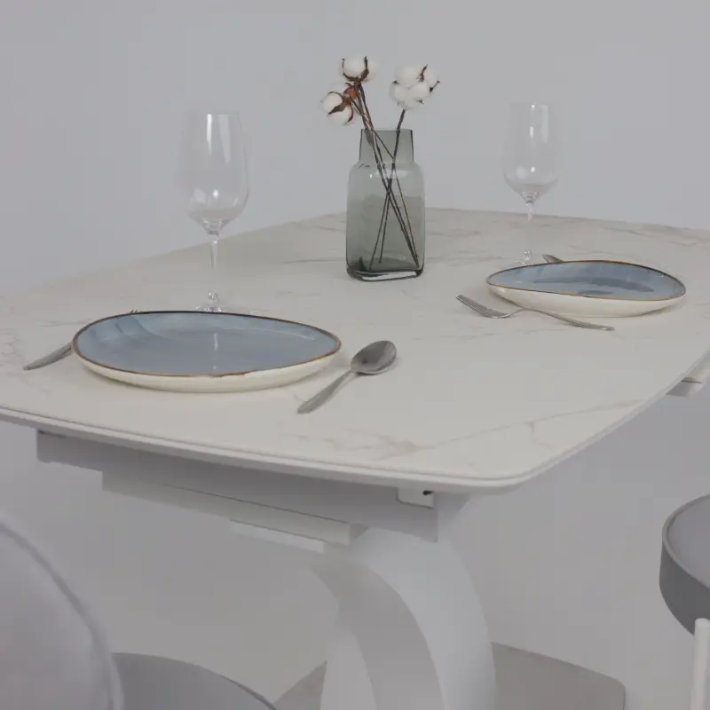 Стол НОТР ДАМ MODERNE, керамика 2 кат. 1400(1800)*850, Камень белый Calacata vagli/Белый Муар_preview_11